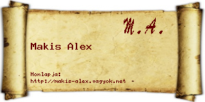 Makis Alex névjegykártya